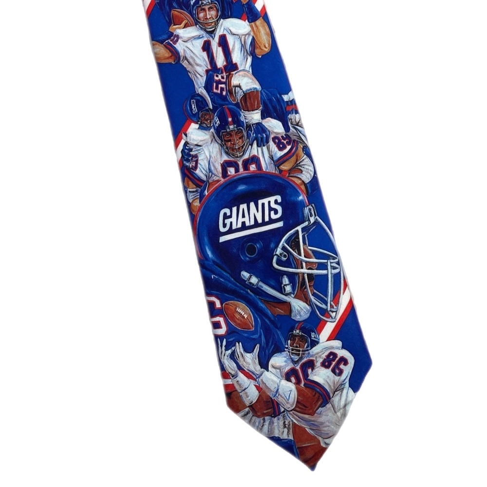 VTG NFL New York Giants necktie tie Ralph Marlin original 1990 EUC football